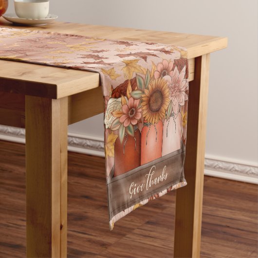 HERFST THEMA BRUIN GOUD BLADEREN ZONNEBLOEMEN LANGE TAFELLOPER (Voorbeeld)