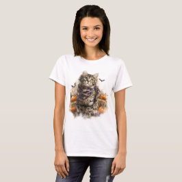 HERFST THEMA BRUINE TABBY CAT T-SHIRT