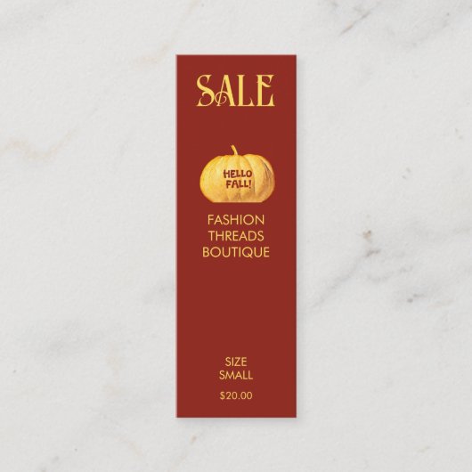 Herfst Thema Eenvoudige Moderne Boetiek Kleding La Contactkaartje (Voorkant)