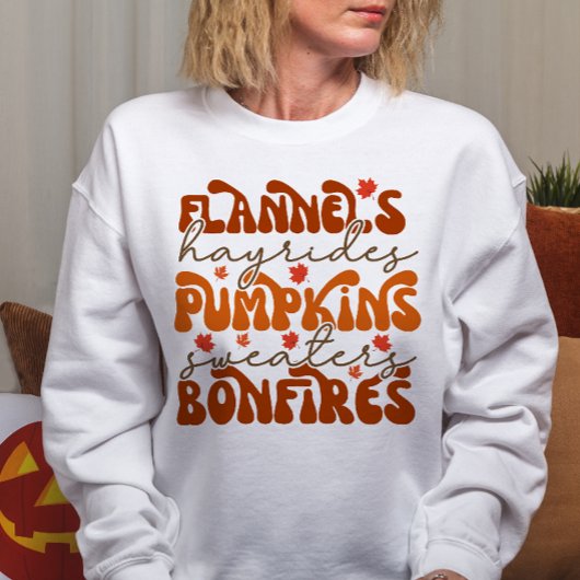 HERFST THEMA FLANNELS, POMPOENEN, VREUGDEVUREN TRUI