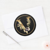 HERFST THEMA GOLD MONOGRAM V MET STROMEN RONDE STICKER (Envelop)