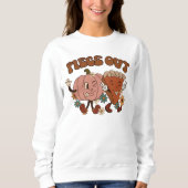 HERFST THEMA GRAPPIGE PEACE OUT POMPOEN TAART TRUI (Voorkant)