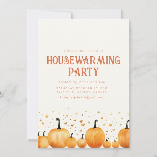 Herfst thema housewarming party uitnodiging (Voorkant)