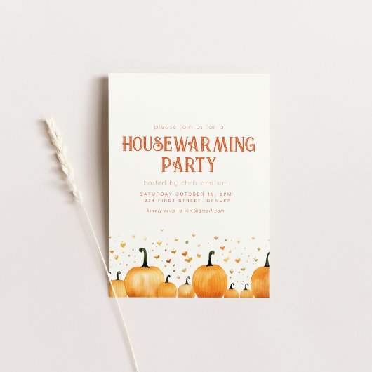 Herfst thema housewarming party uitnodiging