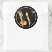 HERFST THEMA MONOGRAM W MET PUMPKIN RONDE STICKER (Tas)