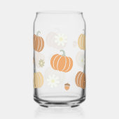 Herfst Thema Pompoen, Acorn, Daisy Pattern Can Gla Blikvorm Glas (Voorkant)