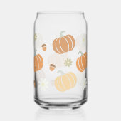 Herfst Thema Pompoen, Acorn, Daisy Pattern Can Gla Blikvorm Glas (Achterkant)
