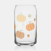 Herfst Thema Pompoen, Acorn, Daisy Pattern Can Gla Blikvorm Glas (Links)
