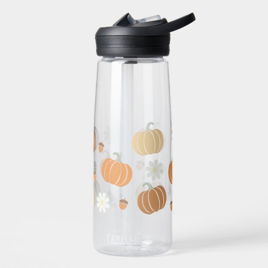 Herfst Thema Pompoen, Acorn, Daisy Pattern Waterfles (Links)