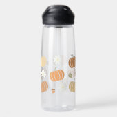 Herfst Thema Pompoen, Acorn, Daisy Pattern Waterfles (Achterkant)