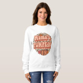 HERFST THEMA RETRO LEOPARD MAMA'S POMPOEN TRUI (Voorkant volledig)