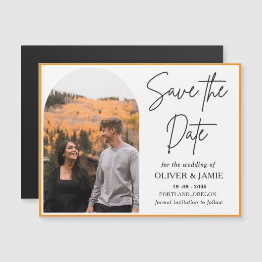 Herfst thema Save the Date Wedding Magnetische Kaa (Voorkant / Achterkant)