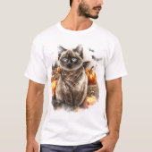  HERFST THEMA SIAMESE CAT T-SHIRT (Voorkant)