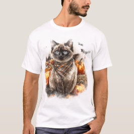  HERFST THEMA SIAMESE CAT T-SHIRT