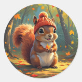 Herfst thema Sticker | Herfst eekhoorn (Voorkant)