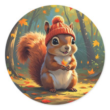Herfst thema Sticker | Herfst eekhoorn