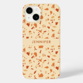 Herfst thema terrazzo patroon gepersonaliseerd Case-Mate iPhone case (Achterkant)