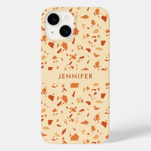 Herfst thema terrazzo patroon gepersonaliseerd Case-Mate iPhone case (Achterkant)