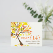 Herfst Thema Trouwtafel Aantal Zitplaatsen Kaarten (Staand voorkant)