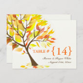 Herfst Thema Trouwtafel Aantal Zitplaatsen Kaarten (Voorkant / Achterkant)