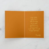 Herfst thema verjaardag zonnebloemen in vaas kaart (Binnen)