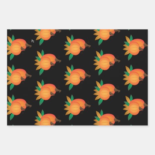 Herfst Thema Verpakking Papier — Reeks 3 vellen (Voorkant 3)