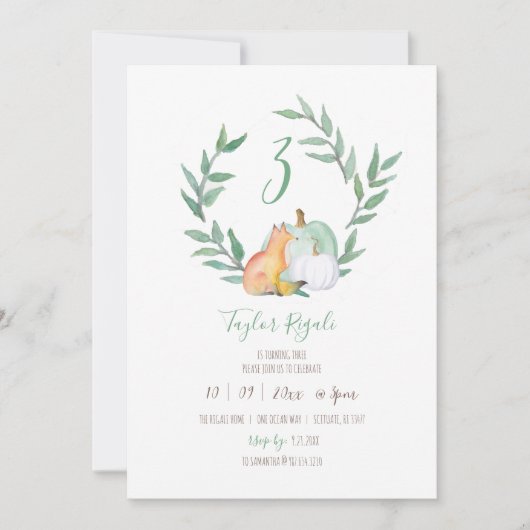 Herfst thema Woodland verjaardagsfeestje Kaart (Voorkant)