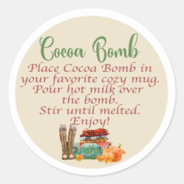 HERFST THEME Caca-bommen. AUTUMN COCOA BOMB Ronde Sticker