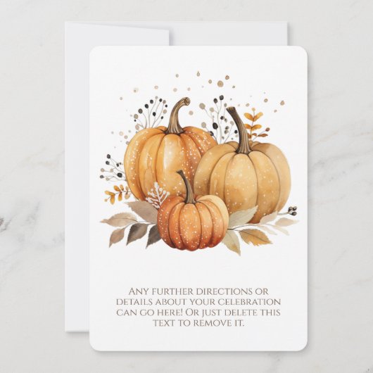 Herfst Theme Dinner Party Verjaardag Kaart (Achterkant)