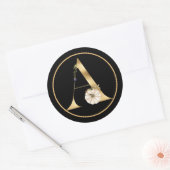 HERFST THEME GOLD MONOGRAM A MET PUMPKINS RONDE STICKER (Envelop)