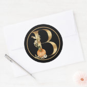 HERFST THEME GOLD MONOGRAM B MET PUMPKINS RONDE STICKER (Envelop)