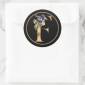 HERFST THEME GOLD MONOGRAM F MET PLATTELANDSREGELI RONDE STICKER (Tas)