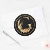 HERFST THEME GOLD MONOGRAM G MET PUMPKINS RONDE STICKER (Envelop)