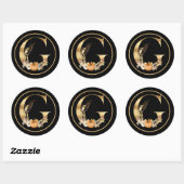 HERFST THEME GOLD MONOGRAM G MET PUMPKINS RONDE STICKER (Vel)