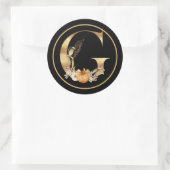 HERFST THEME GOLD MONOGRAM G MET PUMPKINS RONDE STICKER (Tas)