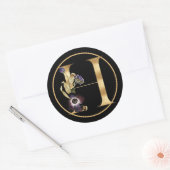 HERFST THEME GOLD MONOGRAM H MET PLATTELANDSREGELI RONDE STICKER (Envelop)