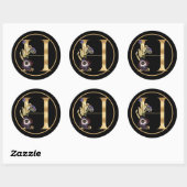 HERFST THEME GOLD MONOGRAM H MET PLATTELANDSREGELI RONDE STICKER (Vel)