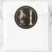 HERFST THEME GOLD MONOGRAM H MET PLATTELANDSREGELI RONDE STICKER (Tas)