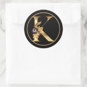 HERFST THEME GOLD MONOGRAM K MET PLATTELANDSREGELI RONDE STICKER (Tas)