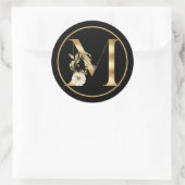 HERFST THEME GOLD MONOGRAM MET PUMPKINS RONDE STICKER (Tas)