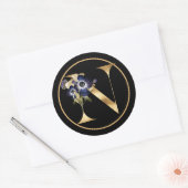 HERFST THEME GOLD MONOGRAM N MET PLATTELANDSREGELI RONDE STICKER (Envelop)