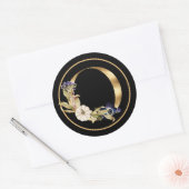 HERFST THEME GOLD MONOGRAM O MET PUMPKINS RONDE STICKER (Envelop)