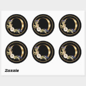 HERFST THEME GOLD MONOGRAM O MET PUMPKINS RONDE STICKER (Vel)