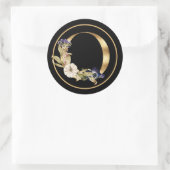HERFST THEME GOLD MONOGRAM O MET PUMPKINS RONDE STICKER (Tas)