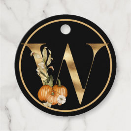 Herfst Theme Monogram met pomkin DANK U Bedankjes Labels