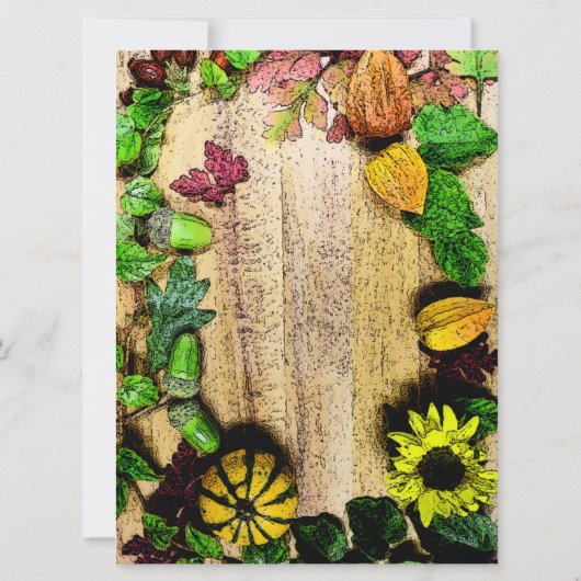 Herfst Theme Weddenschap Kaart (Achterkant)