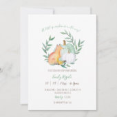 Herfst Thmed Fox en Pumpkin Baby shower Kaart (Voorkant)