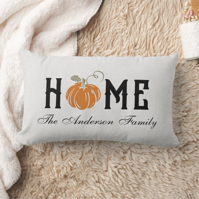 Herfst thuis aangepaste familienaam kussen (Deken)