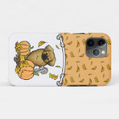 Herfst Tibetan Spaniel (bruin) Dog Pumpkins Cute Case-Mate iPhone Case (Achterkant (horizontaal))