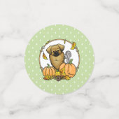 Herfst Tibetan Spaniel (bruin) Dog Pumpkins Cute Confetti (Kleine voorkant)